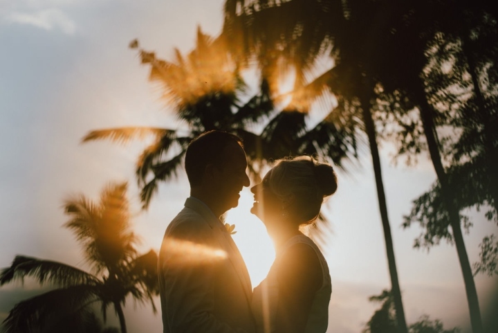 Intimate wedding composed by ring of fire in Ubud