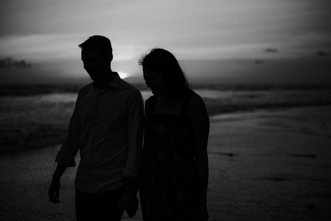 Silhouette of couple during the sunset