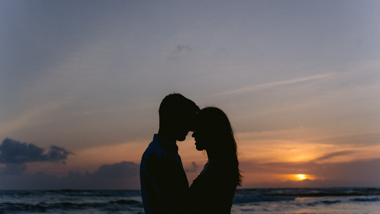 Engagement photos in silhouette