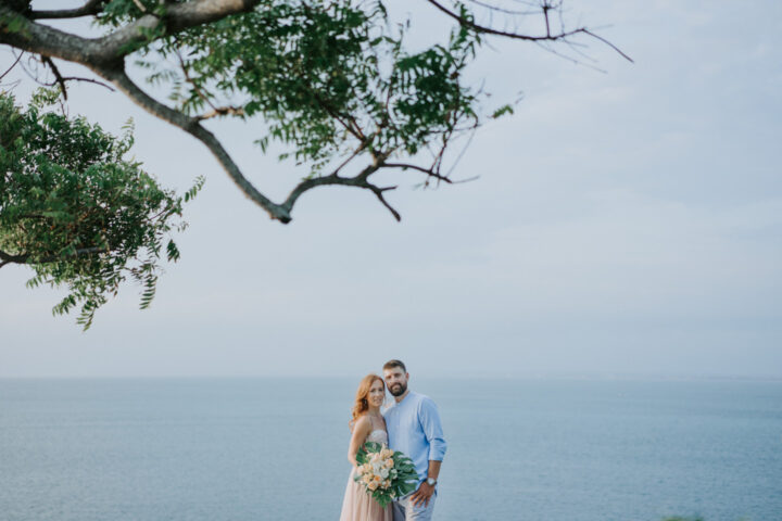 Ivan and Tamara having their romanceon their wedding photo tour in Balangan Beach