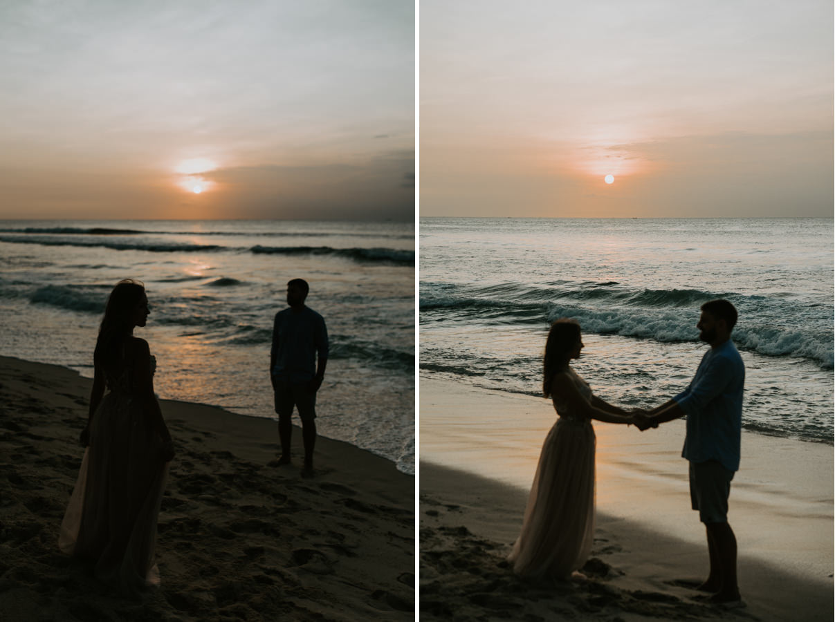 Ivan and Tamara have their romance in the sunset ad Balangan Beach
