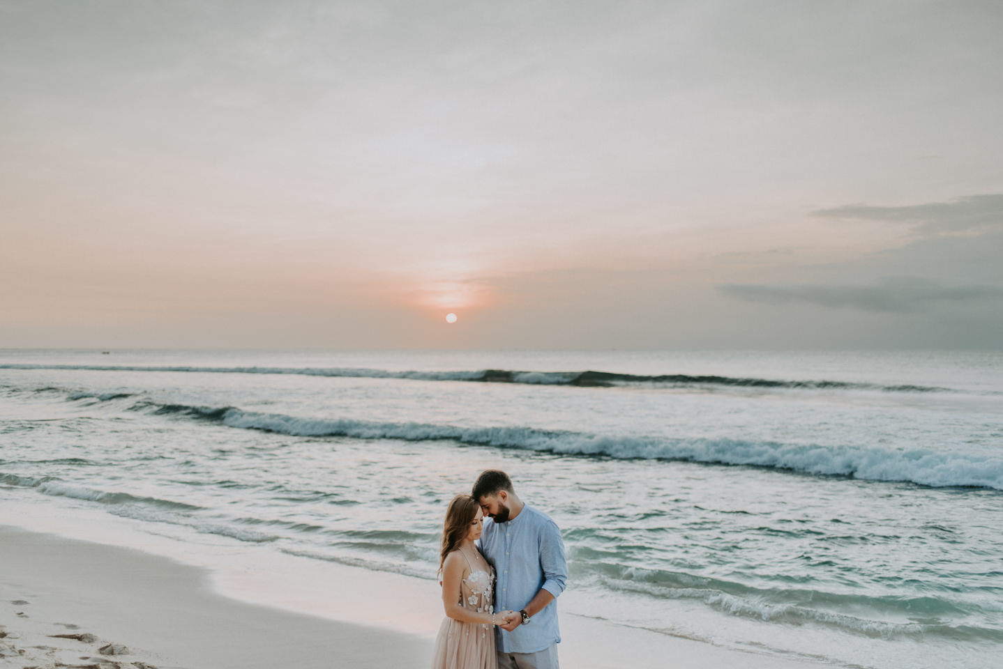 Ivan and Tamara on their wedding photo tour in Balangan Beach after sunset