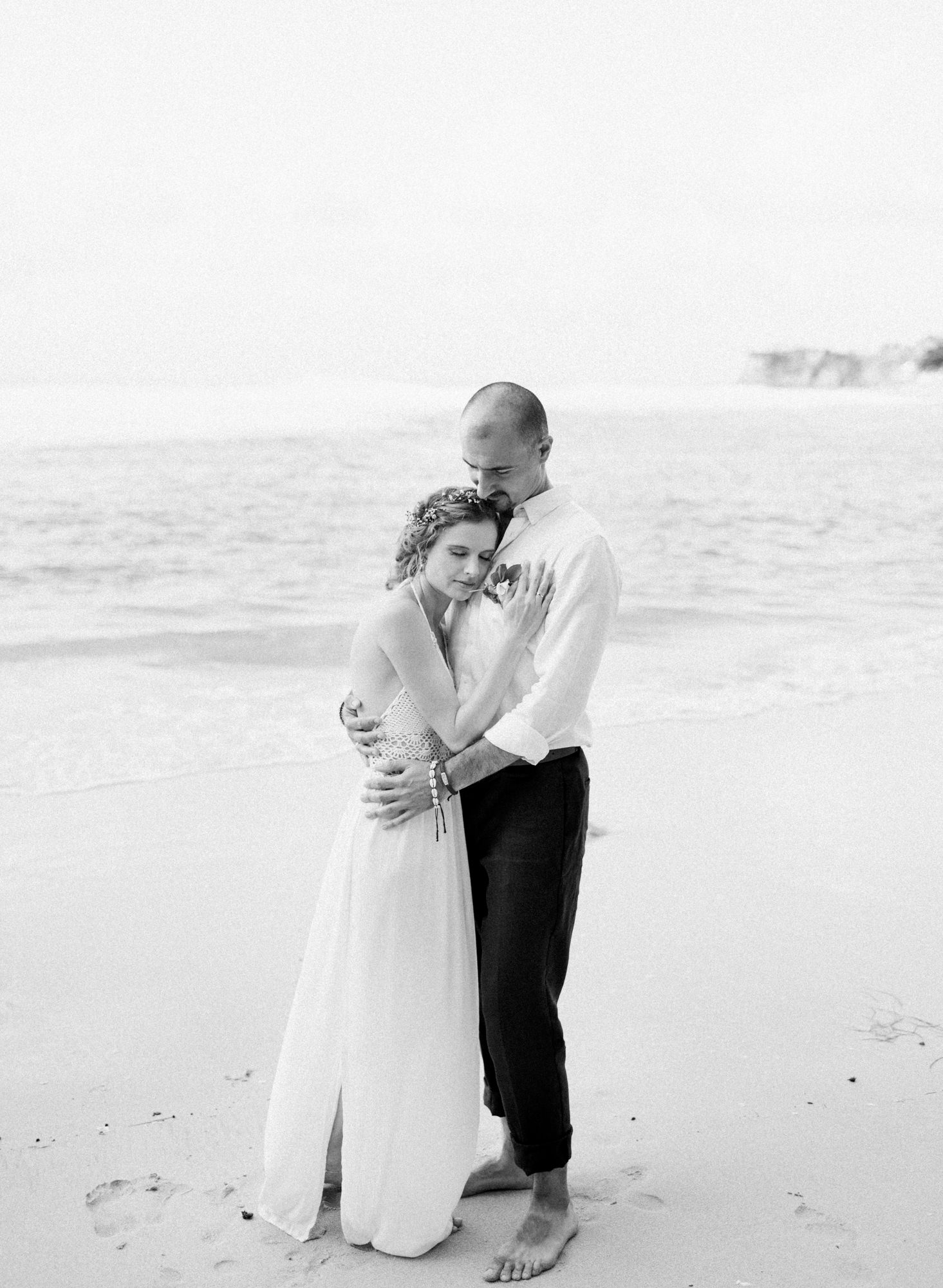 Bali elopement in New Kuta Golf in black and white