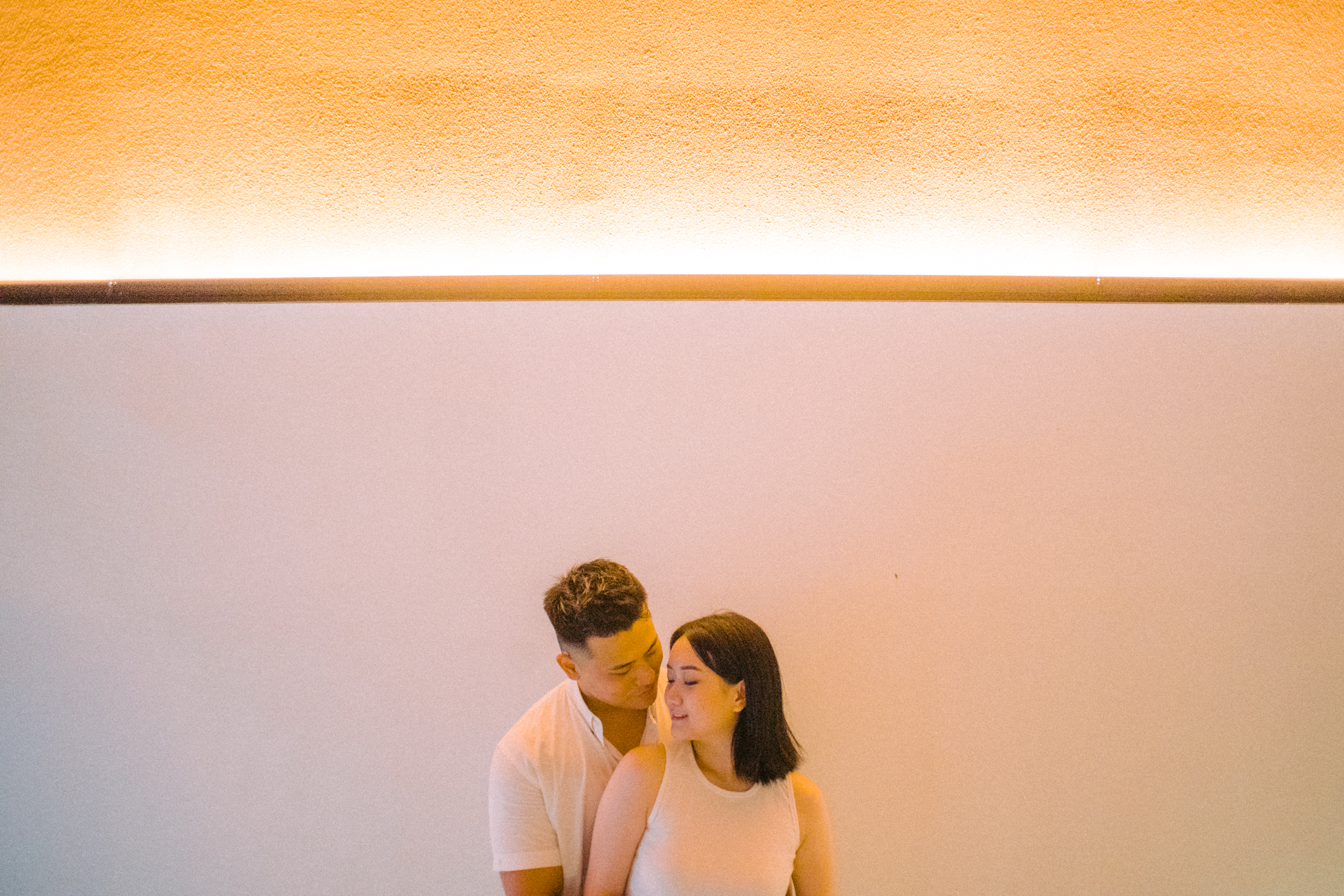 Lovely couple photo session with warm orange light