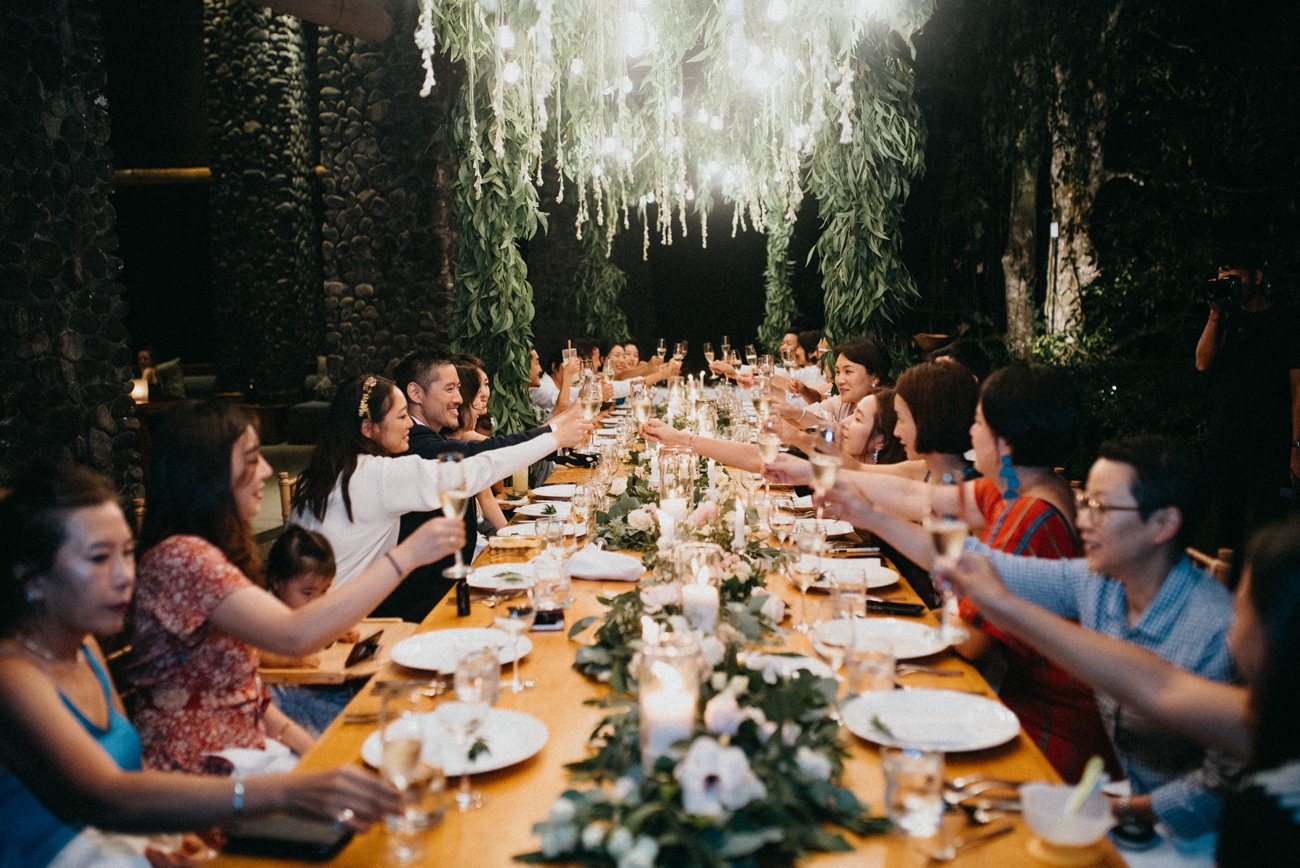 Wedding dinner reception photography in Ubud