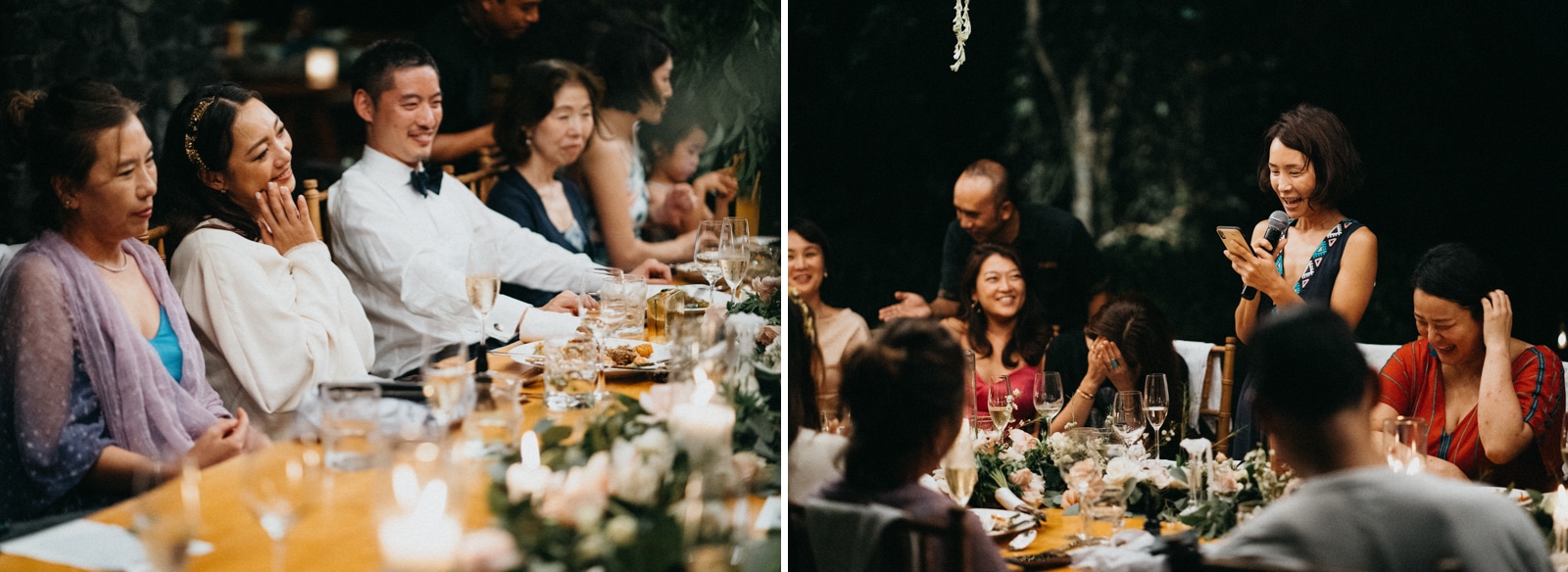 Wedding dinner reception photography in Ubud